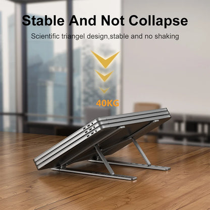 Aluminum Alloy Laptop Holder Stand Adjustable Foldable Portable for Notebook Computer Bracket Lifting Cooling Holder Non-Slip