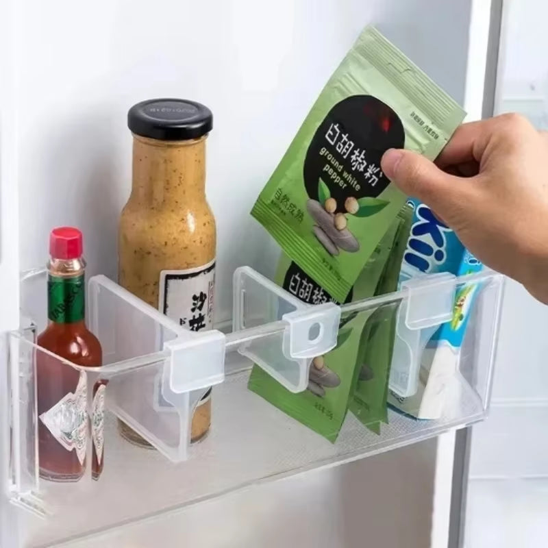 20Pcs Refrigerator Storage Divider Boards Plastic Storage Splint Assorted Kitchen Bottle Cans Organizer Divider Clips