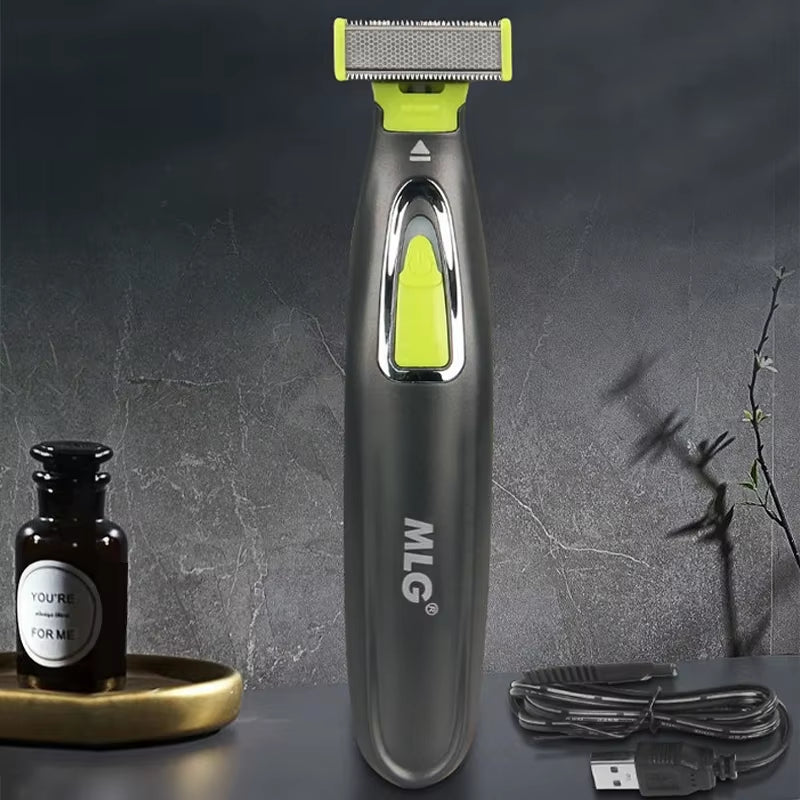 MLG Electric Shaver for Men and Women Portable Full Body Trimmer USB T Shaped Blade Razor for Beard Armpit for Washable